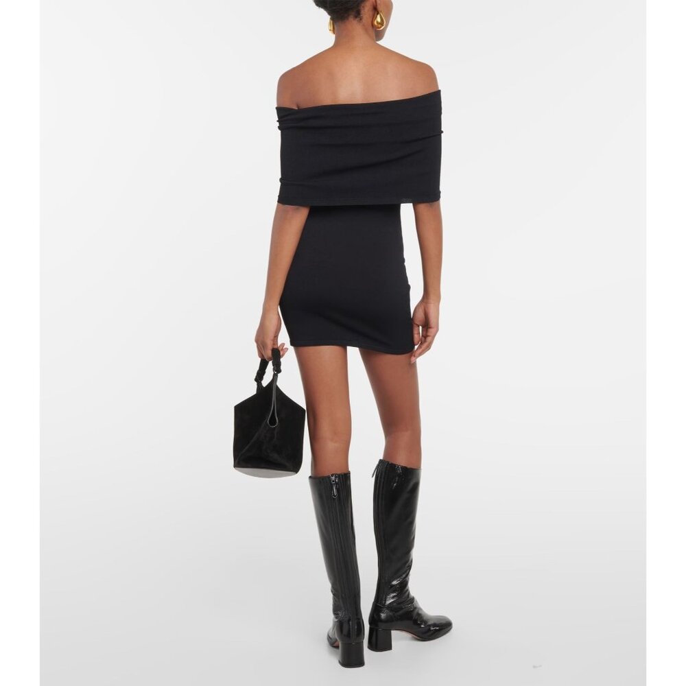 WARDROBE.NYC Off The Shoulder Mini Dress in Black Small New Womens Stretchy - Picture 12 of 16